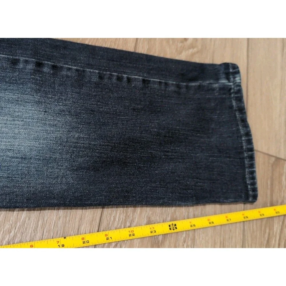 SIGNATURE LEVI STRAUSS BLUE DENIM JEANS SLIM STRAIGHT STRETCH MENS SZ 34X29 EUC